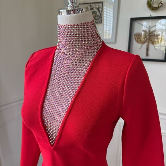 NWT Fashion Nova Beginning To Wonder Bandage Mini Dress Red $75 S - Picture 5 of 9